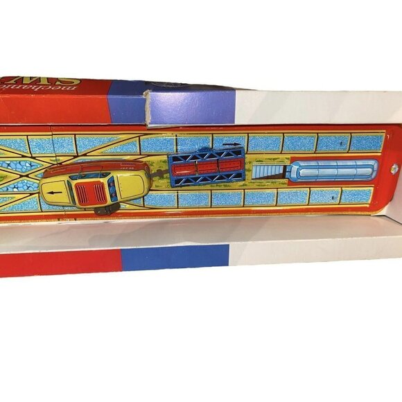 Vintage 1960s Tin Litho "Switch & Dump" WInd-up Train set "Western Germany" - Picture 4 of 9